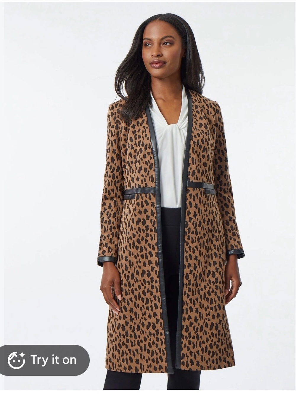 Kasper brown animal print jacket